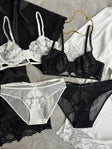 Ink Scene — Black Lace Lingerie Set in Black — front view