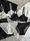 Ink Scene — Black Lace Lingerie Set in Black — front view