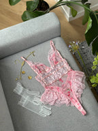 Quiet Heat Muse — Lace Bodysuit in Neutral — product view 3