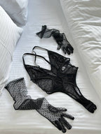 After-Hours Signal — Black Lace Bodysuit in Black — product view 4