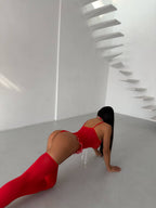 Scarlet Muse — Red Lace Bodysuit in Red — product view 2