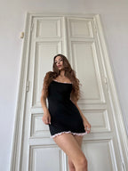 After-Hours Spell — Black Lace Peignoir Set in Black — product view 3