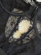 Midnight Shadow — Black Lace Lingerie Set in Black — product view 4