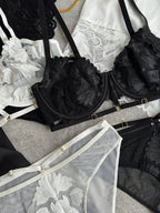 Ink Scene — Black Lace Lingerie Set in Black — product view 2