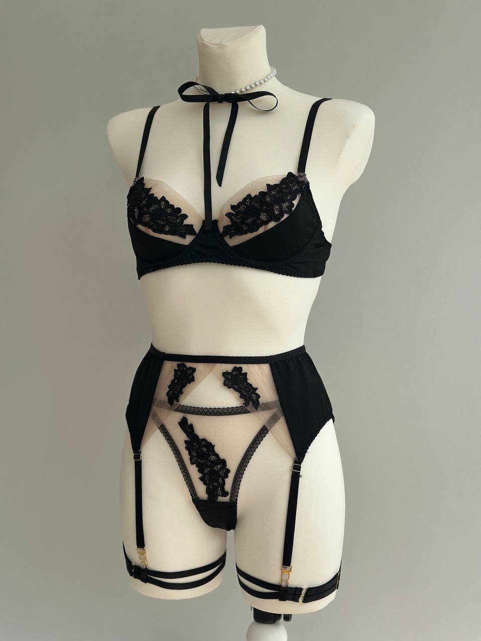 Second Skin Affair — Lingerie Set in Neutral — product view 3