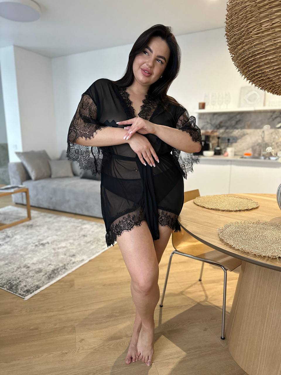 Quiet Heat Scene — Lace Lingerie Set — front view