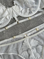 Halo Signal — White Lace Lingerie Set in White — product view 3