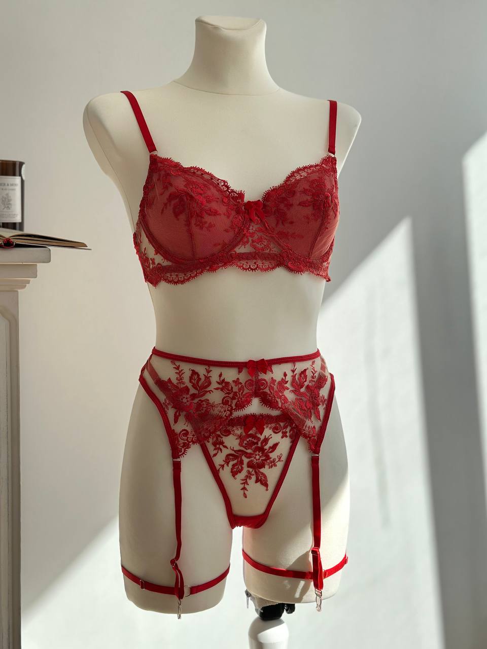 Scarlet Affair — Red Lingerie Set in Red — product view 2