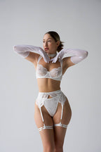First Light Muse — White Lace Lingerie Set in White — product view 2