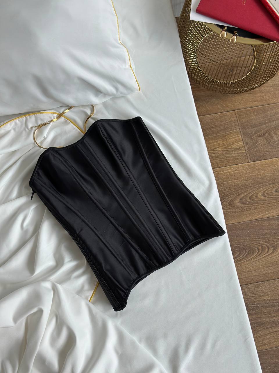 After-Hours Pulse — Black Corset Lingerie Set in Black — product view 2