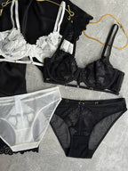 Ink Scene — Black Lace Lingerie Set in Black — product view 4