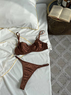 Cocoa Muse — Chocolate Lingerie Set in Chocolate — product view 3