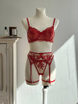 Scarlet Affair — Red Lingerie Set in Red — front view