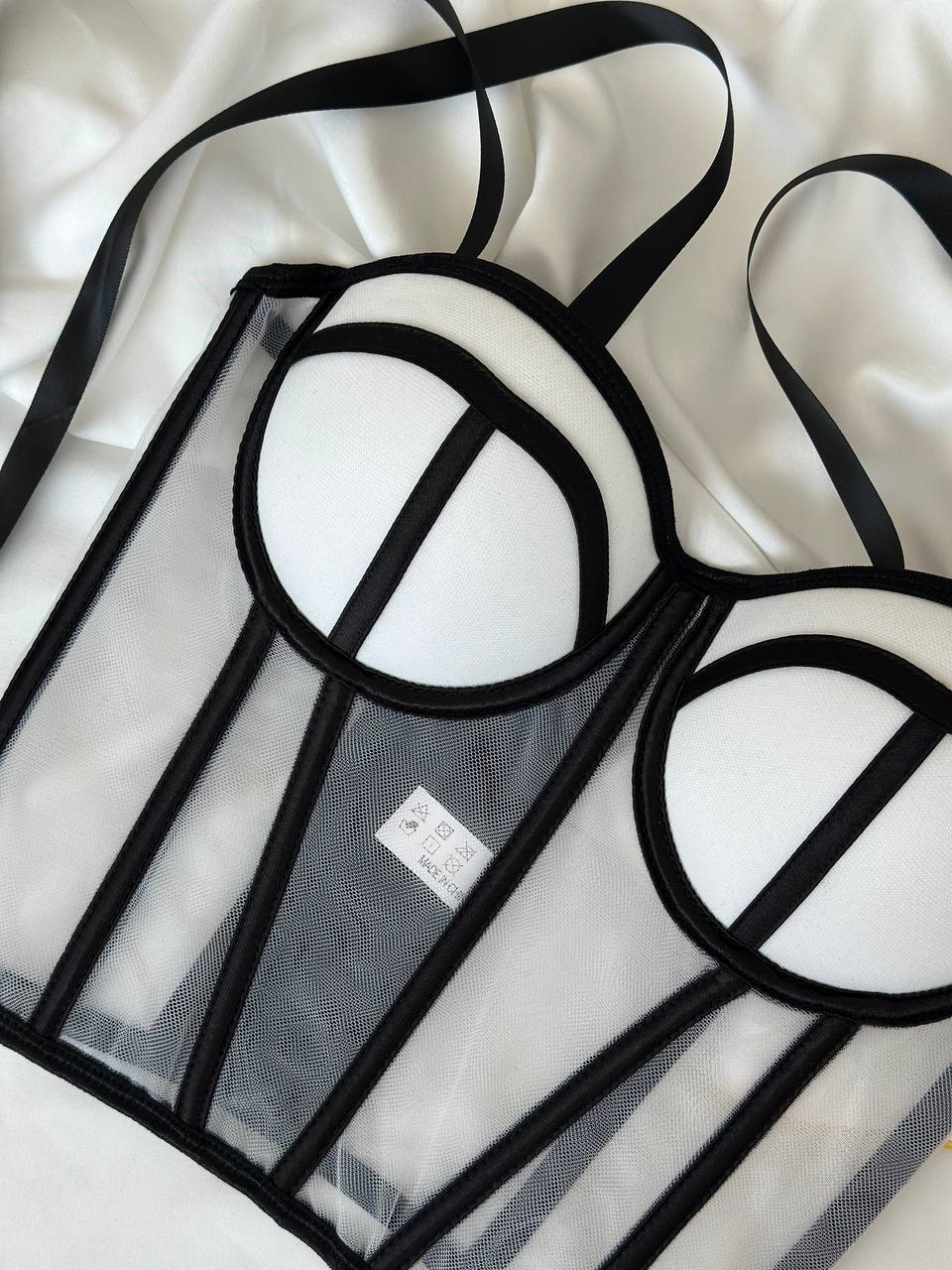 Halo Affair — White Corset Lingerie Set in White — product view 3