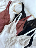 Velvet Spell — Black Lace Bodysuit in Black — product view 3