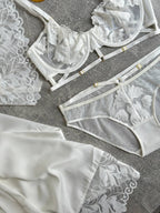 Halo Signal — White Lace Lingerie Set in White — product view 4