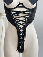 Noir Signal — Black Sheer Bodysuit in Black — product view 4
