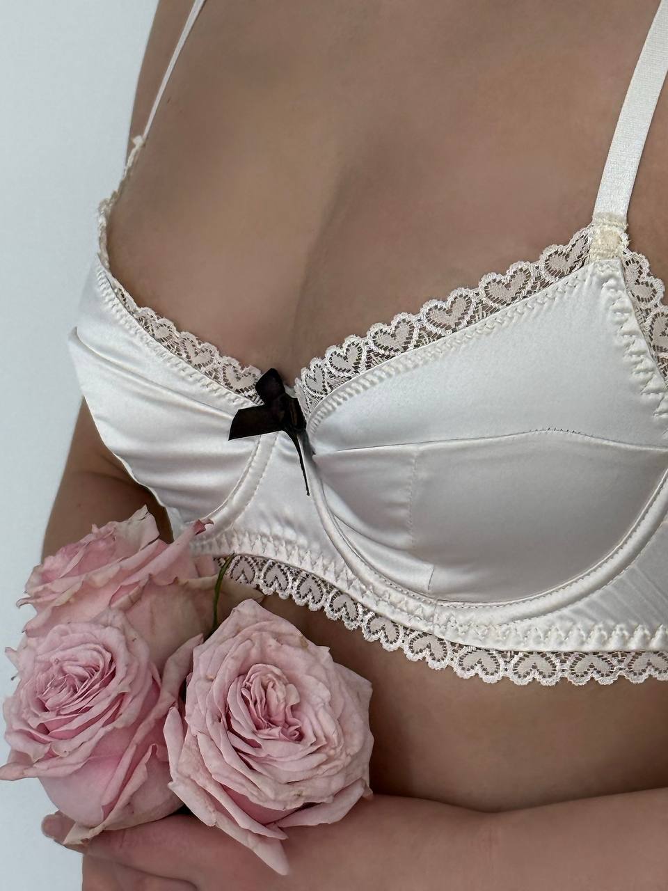 Champagne Muse — Beige Lingerie Set in Beige — front view