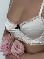Champagne Muse — Beige Lingerie Set in Beige — front view