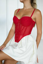 Scarlet Spell — Red Corset Lingerie Set in Red — product view 2