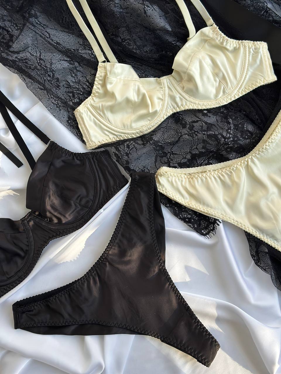 Soft Focus Bloom — Lace Lingerie Set in Neutral — product view 2