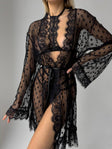 Soft Focus Glow — Lace Peignoir Set — front view