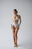 First Light Muse — White Lace Lingerie Set in White — front view