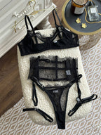 Soft Focus Signal — Lace Lingerie Set in Neutral — product view 4
