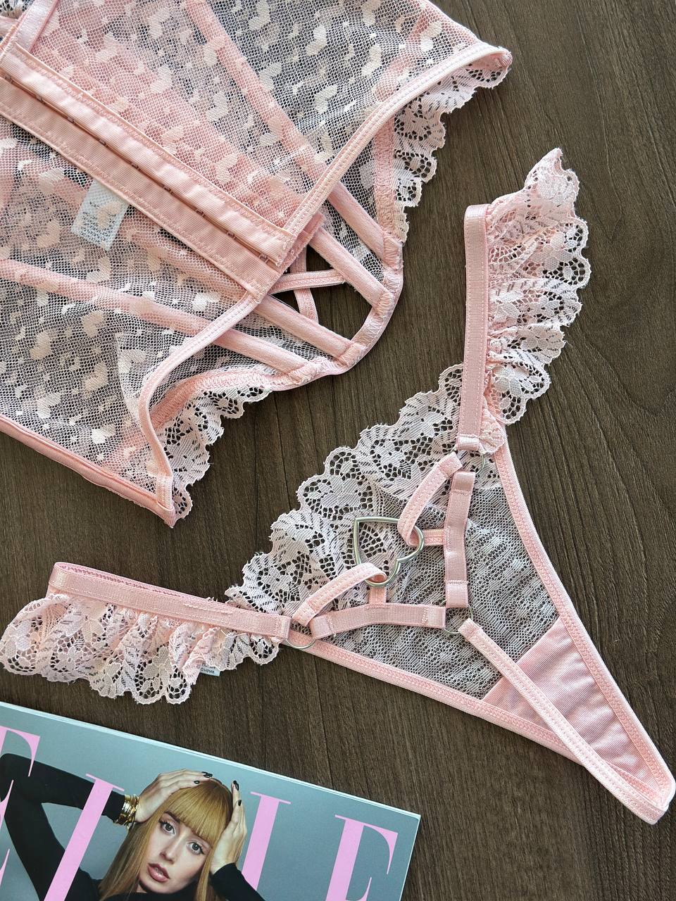 Quiet Heat Afterglow — Corset Lingerie Set — front view