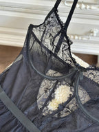 Midnight Shadow — Black Lace Lingerie Set in Black — product view 2