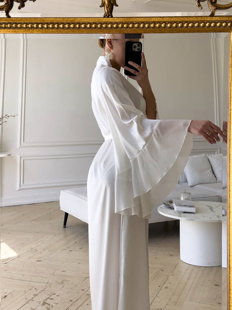 Private View Midnight — Peignoir Set — front view