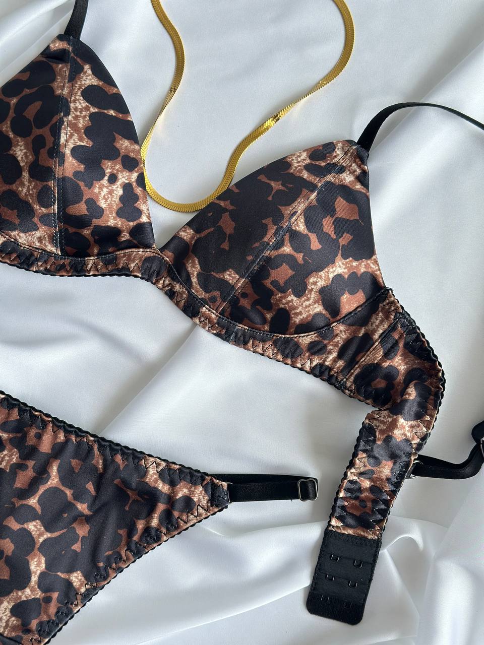 Ink Glimmer — Black Lingerie Set in Black — product view 4