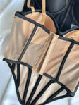 Ink Pulse — Black Corset Lingerie Set in Black — front view
