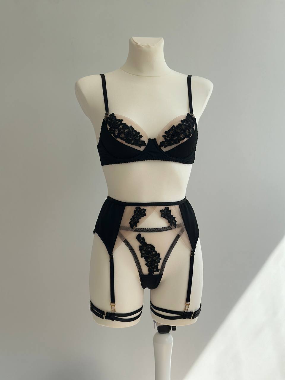 Second Skin Affair — Lingerie Set in Neutral — front view