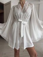 Private View Whisper — Lace Peignoir Set — front view