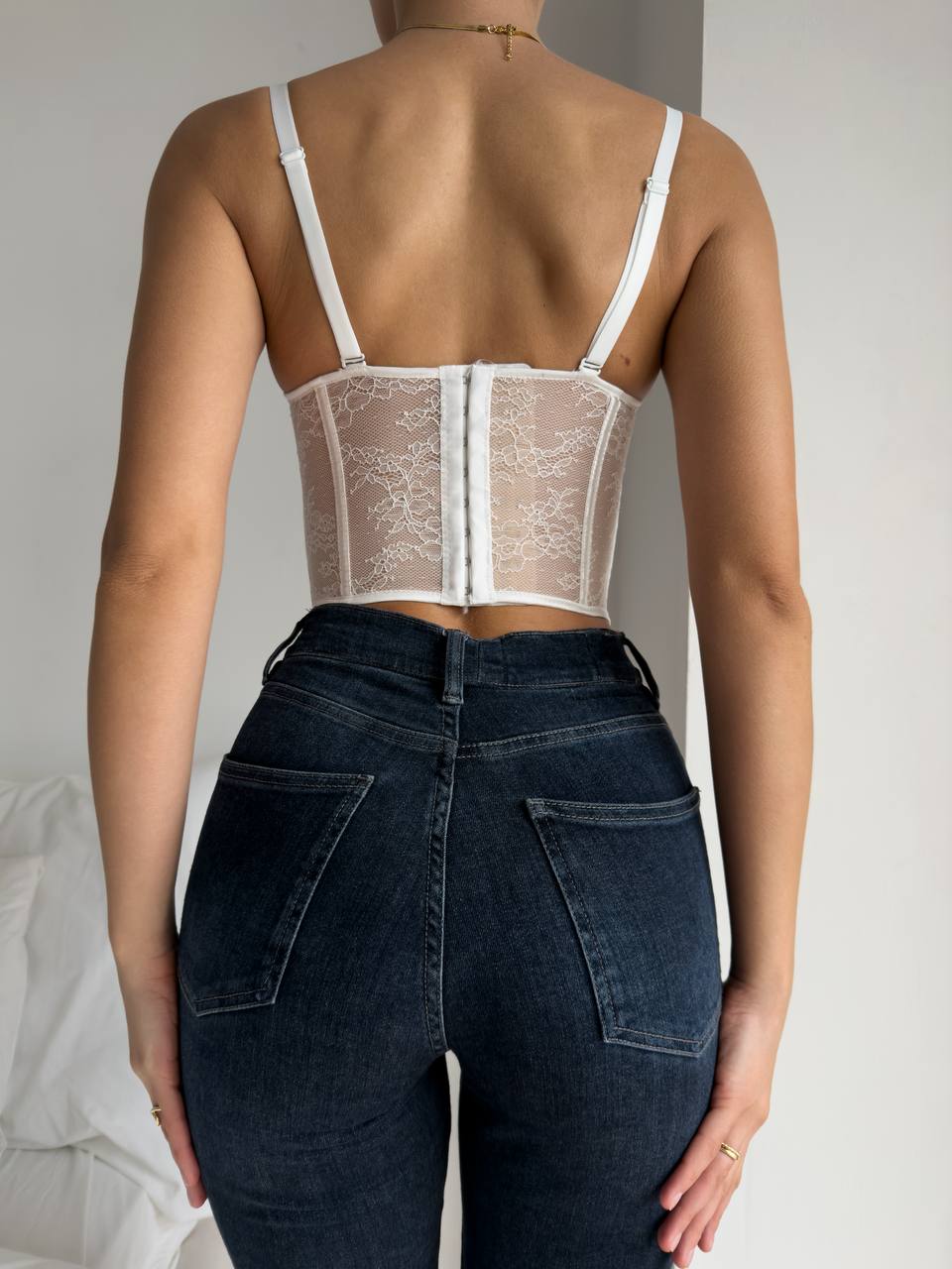 Almond Muse — Beige Corset Lingerie Set in Beige — product view 4