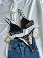 Ink Glimmer — Black Lingerie Set in Black — product view 3