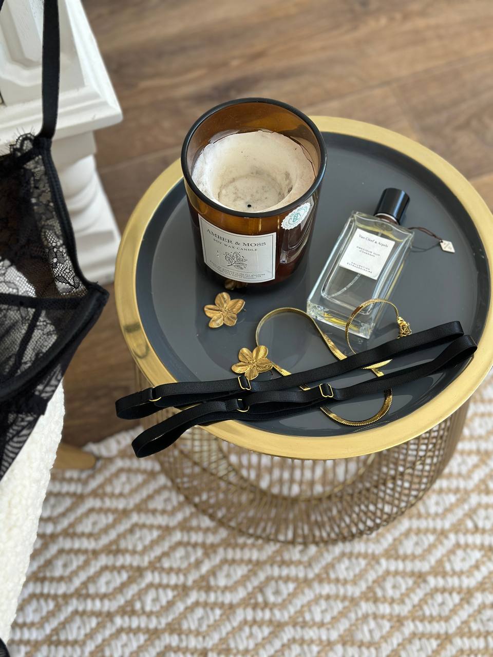 Midnight Shadow — Black Lace Lingerie Set in Black — product view 3