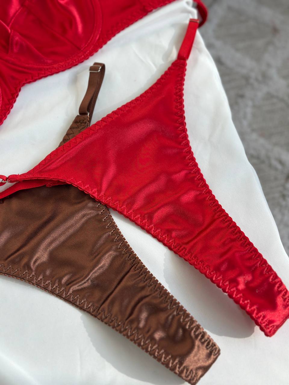 Rouge Bloom — Red Lingerie Set in Red — product view 4