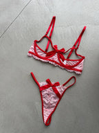 Rouge Signal — Red Lace Lingerie Set in Red — product view 2