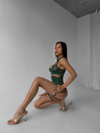 Emerald Muse — Green Lace Lingerie Set in Green — product view 4