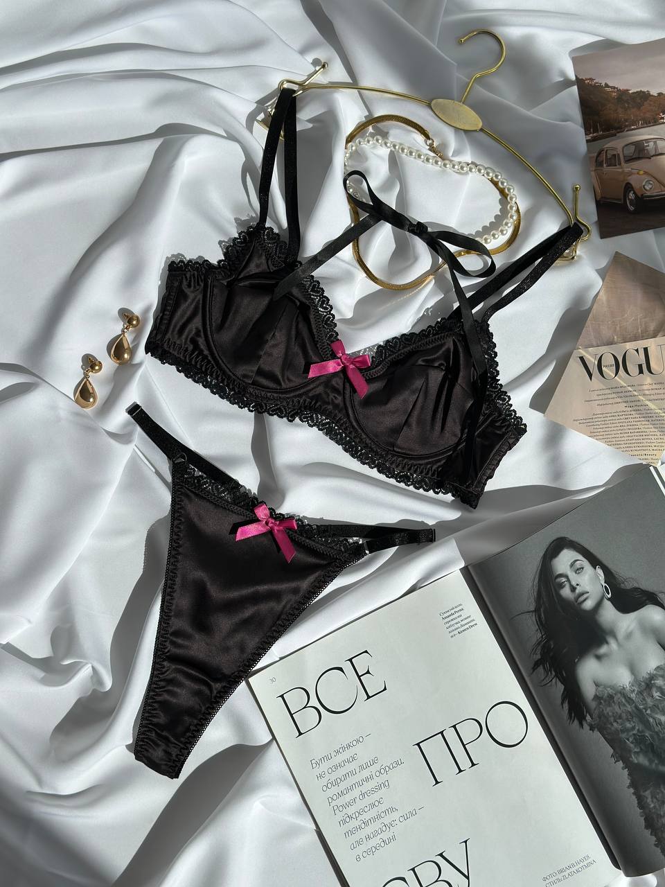 Noir Mirage — Black Lingerie Set in Black — product view 3