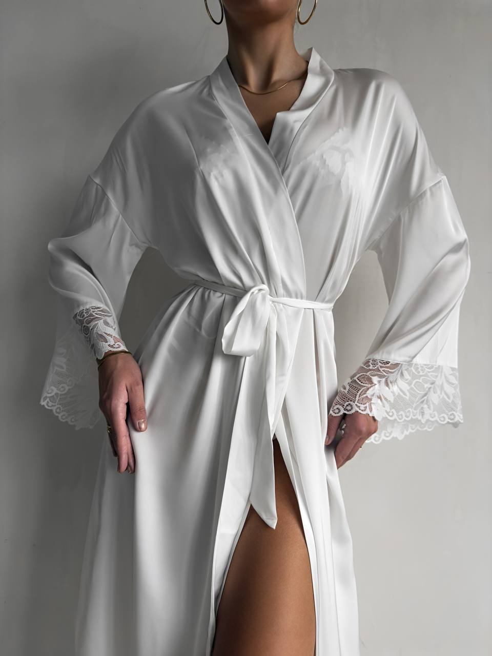 Noir Spell — Black Lace Peignoir Set in Black — product view 2