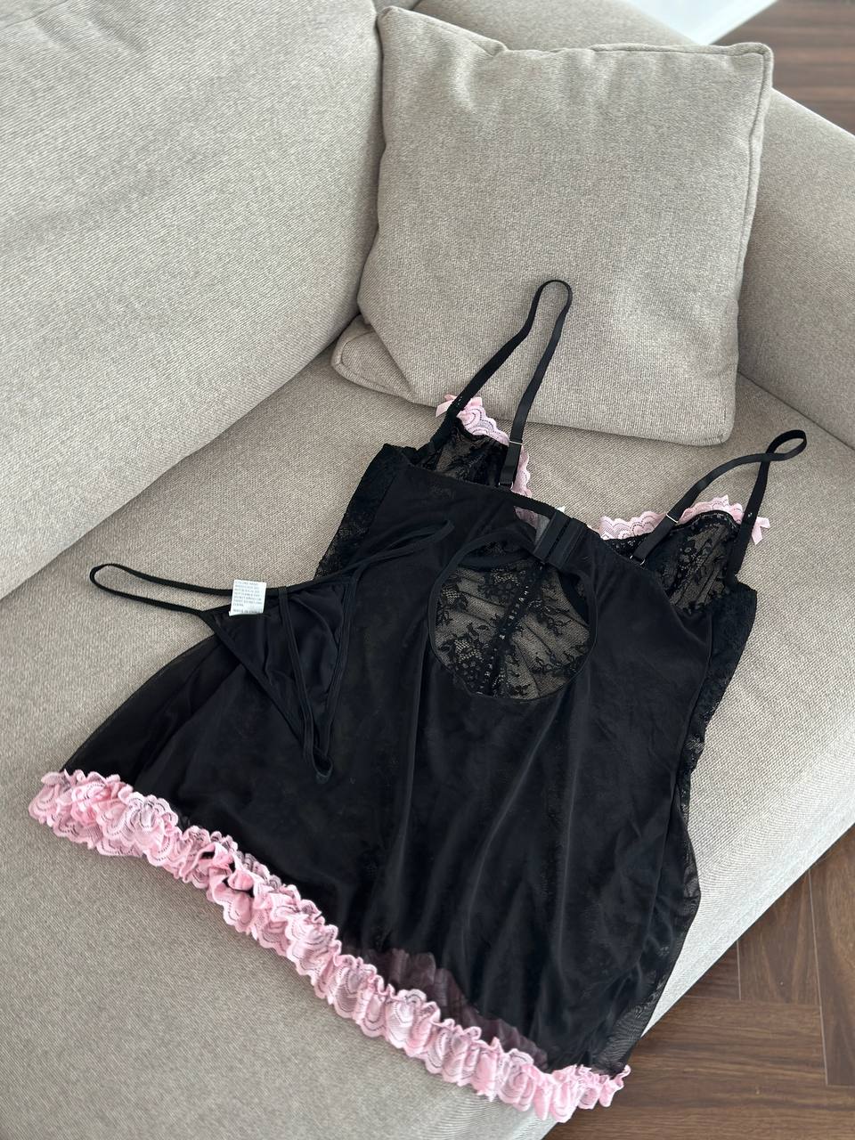 Pink Noise Voltage — Pink Lace Lingerie Set in Pink — product view 4