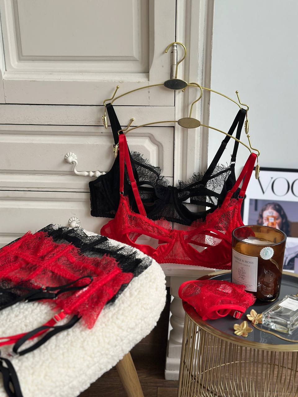 Secret Kiss — Lace Lingerie Set in Neutral — product view 2