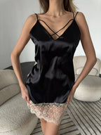 Soft Focus Halo — Lace Peignoir Set — front view