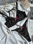 Noir Mirage — Black Lingerie Set in Black — front view