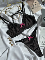 Noir Mirage — Black Lingerie Set in Black — front view