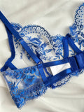 Night Sky Voltage — Blue Lace Lingerie Set in Blue — front view