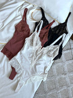 Velvet Spell — Black Lace Bodysuit in Black — product view 2